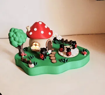 Modelo para impresión 3D: ladybugs carousel — vista de referencia 3