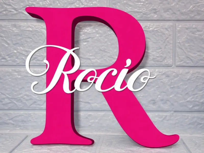 Letra R con el nombre de Rocio