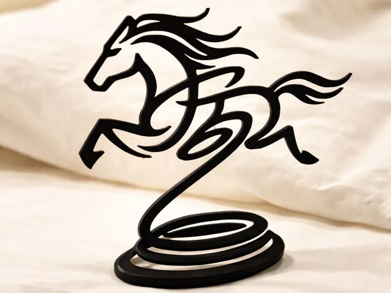 One-Stroke Fortune Horse - Bendable 3D Line Art