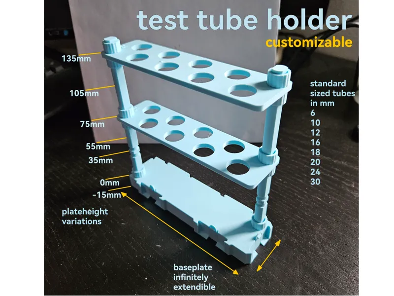 Test tube holder modular