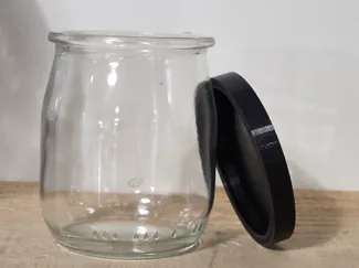 Couvercle pot de yaourt verre