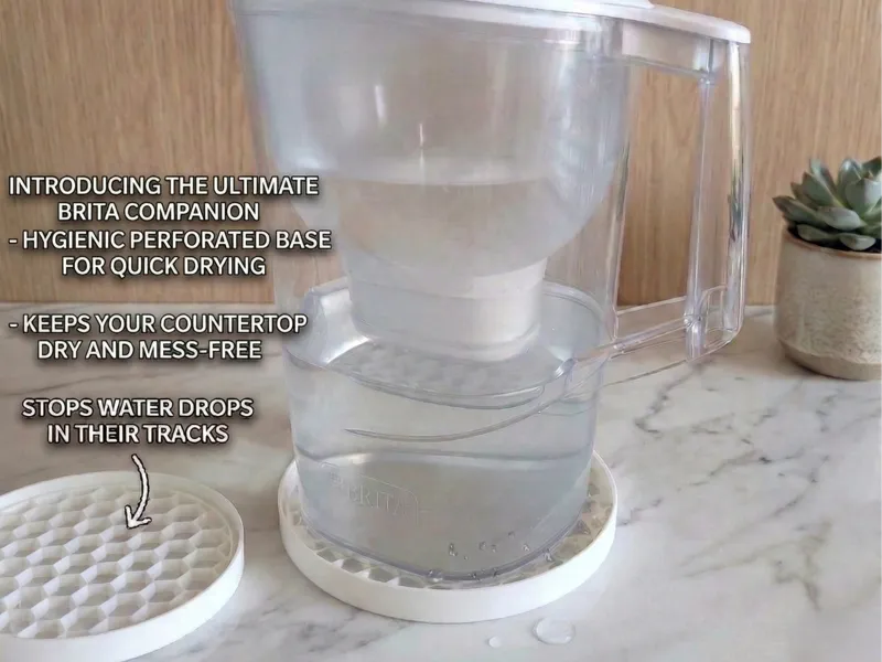 Water Pitcher Drip Tray & Coaster - No Supports