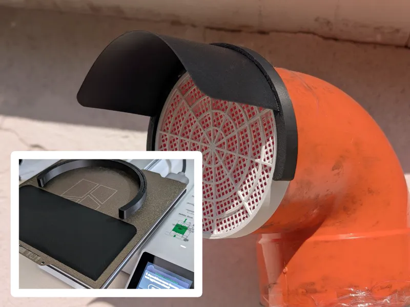 Rainproof Terminal Vent Duct – Clamp-On Visor 