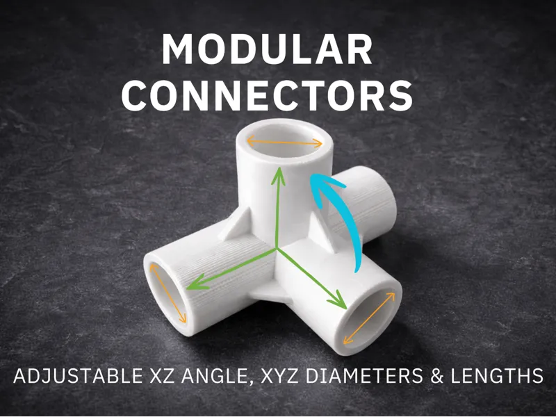 Customizable 3&4-Way Connector – Adjustable Tilt