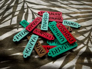 Single Color Customizable Name Keychain