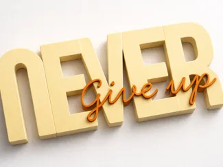 Placa decorativa Never Give Up - Nunca Desista