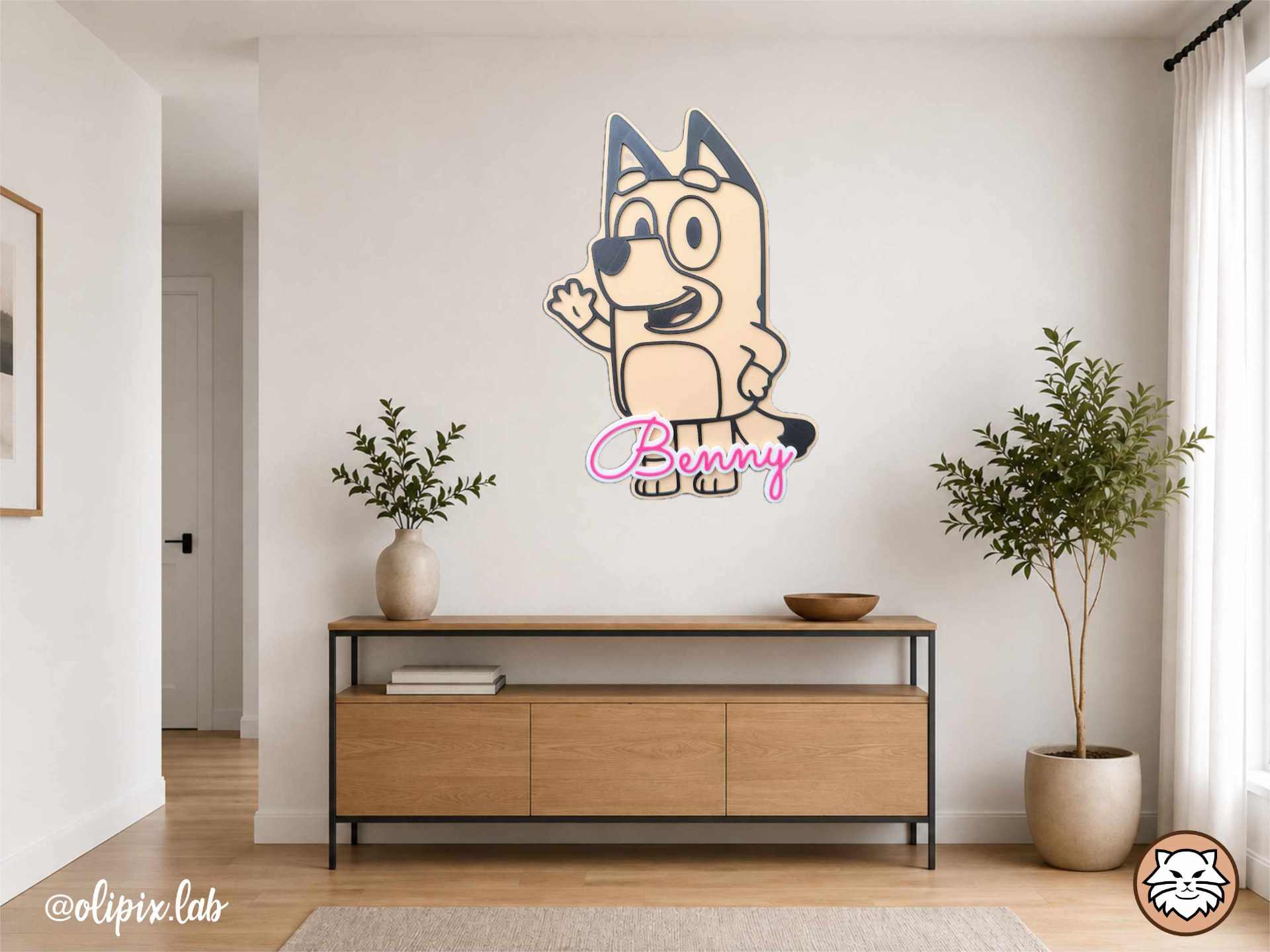 Bluey Parametric Nameplate Sign