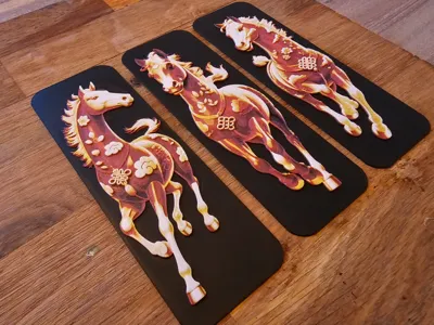 Special Bookmark Set, Horses Chinese NewYear Style