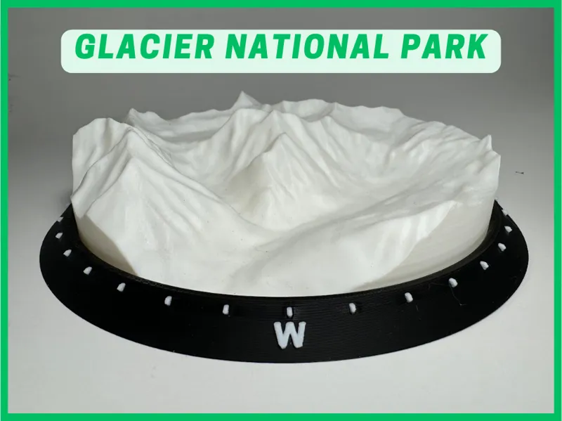 Glacier National Park - Tiny Topo 3D 