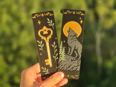 Gothic Bookmark Wolf Key Fantasy