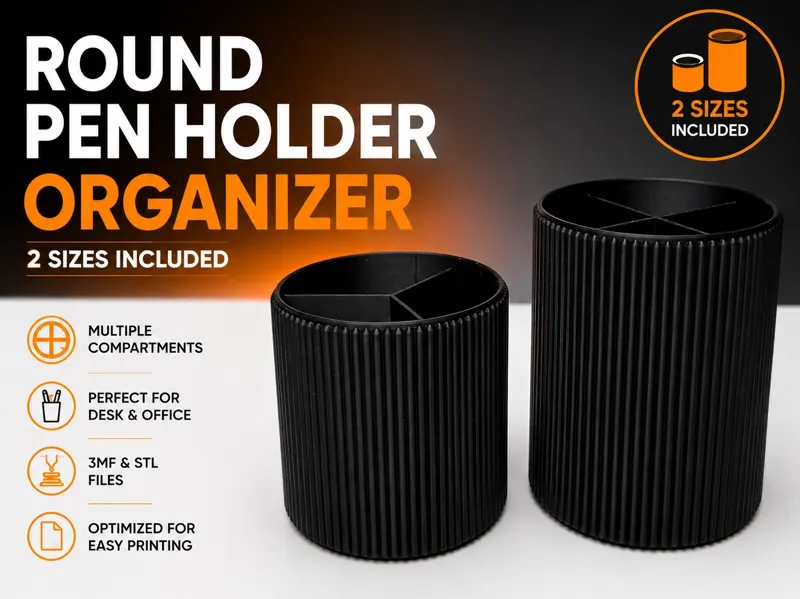 Round Pen Holder Organizer (2 Sizes Included)