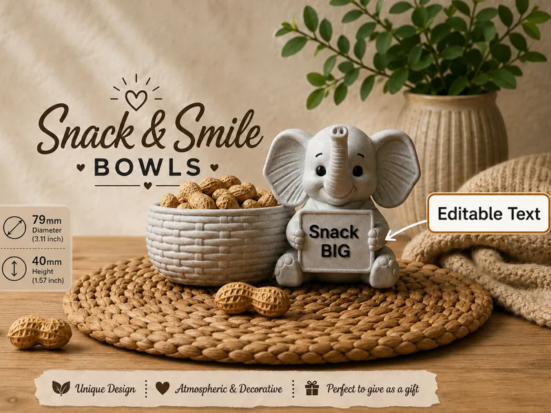 Elephant Snack & Smile Bowl