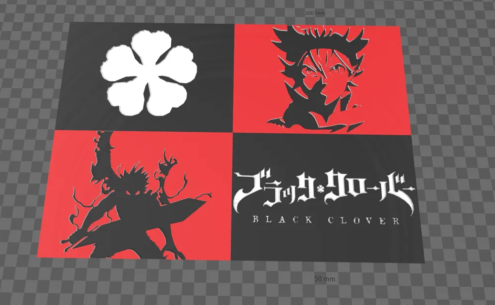 Black Clover Manga Panel Wall Art - Free 3D Print Model - MakerWorld