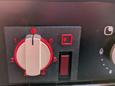 Motorhome cooker safety device for electric knob.