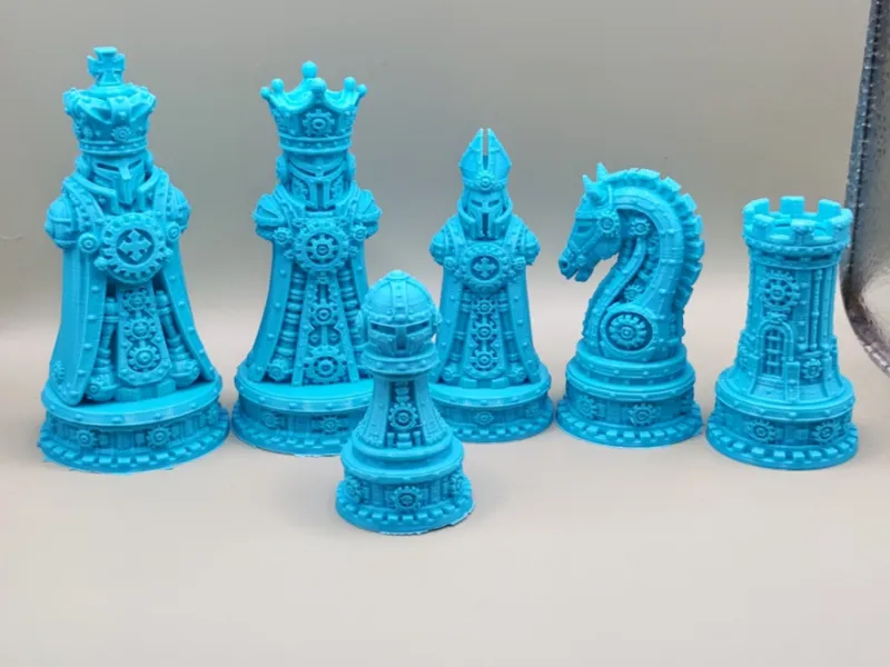 Steampunk Knights Chess Set