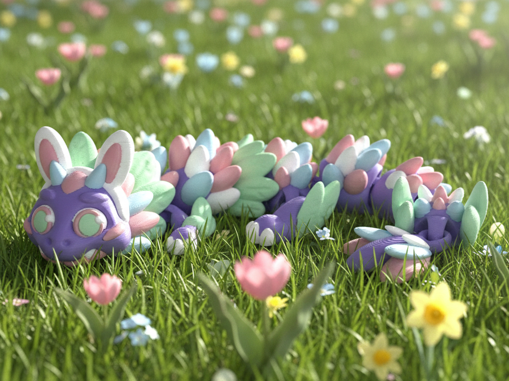 Spring Easter Articulated Dragon Flexi