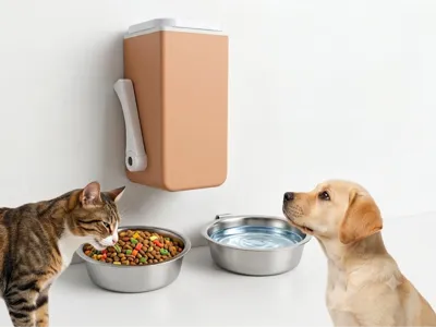 Slot Machine Levered Wall Mount Pet Food Dispenser