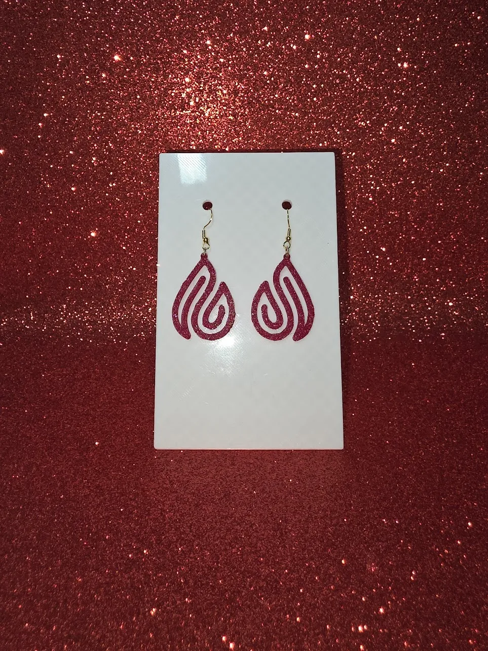 Flame line earrings view 2