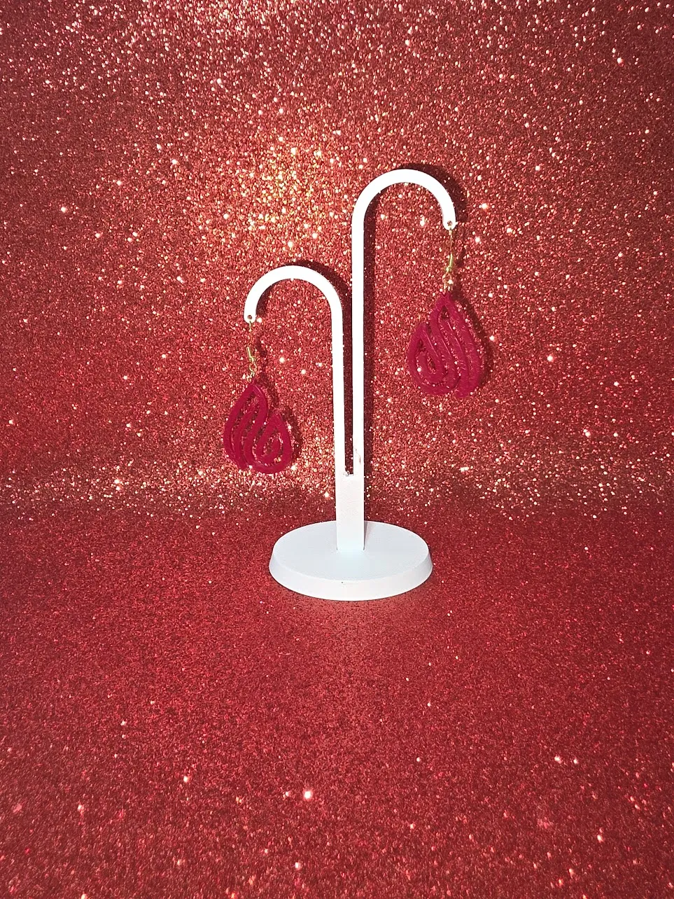 Flame line earrings view 3