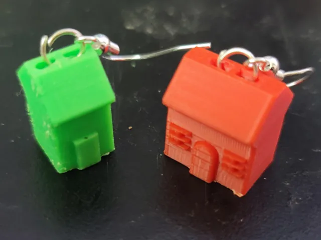 Monopoly House and Mansion Functional Earrings