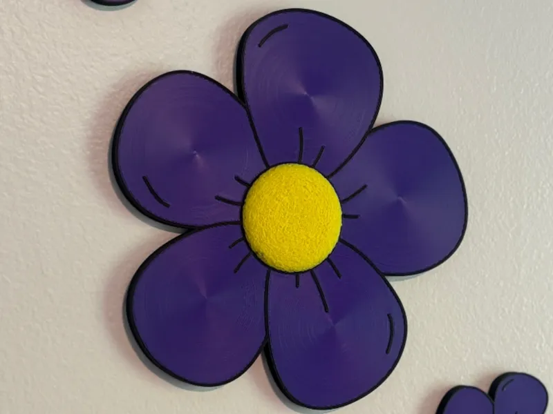 Pop Art 3D Violet with Fuzzy Center
