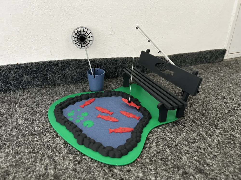 Elf's interactive fishing pond set - Free 3D Print Model - MakerWorld