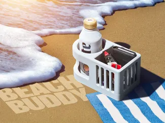 Beach Buddy – Sand-Screw Drink + Essentials Holder