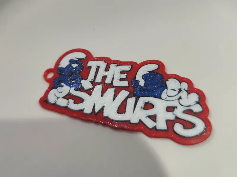 The smurfs logo keychain