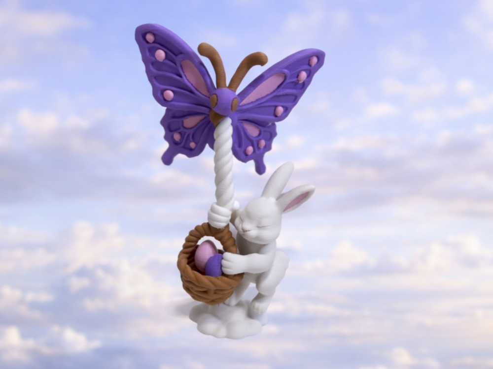 Cute Easter Bunny Magical Spring Ride! 4 Color AMS