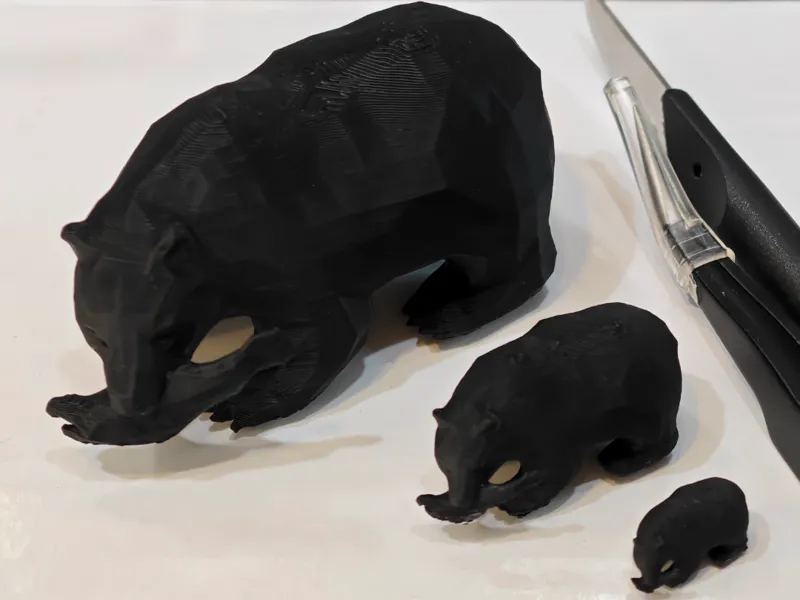 wooden bear miniature Low poly animal