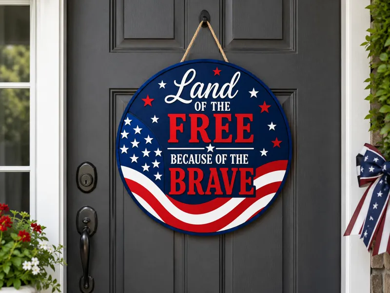Land of the Free Door Sign