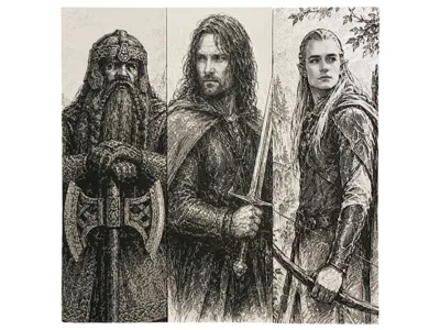 Aragorn, Legolas & Gimli Bookmark Collection