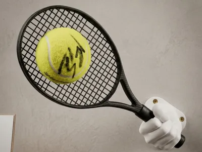Autographed Tennis Ball Display