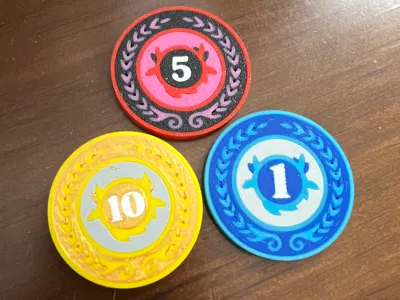 Hot Streak themed poker chips