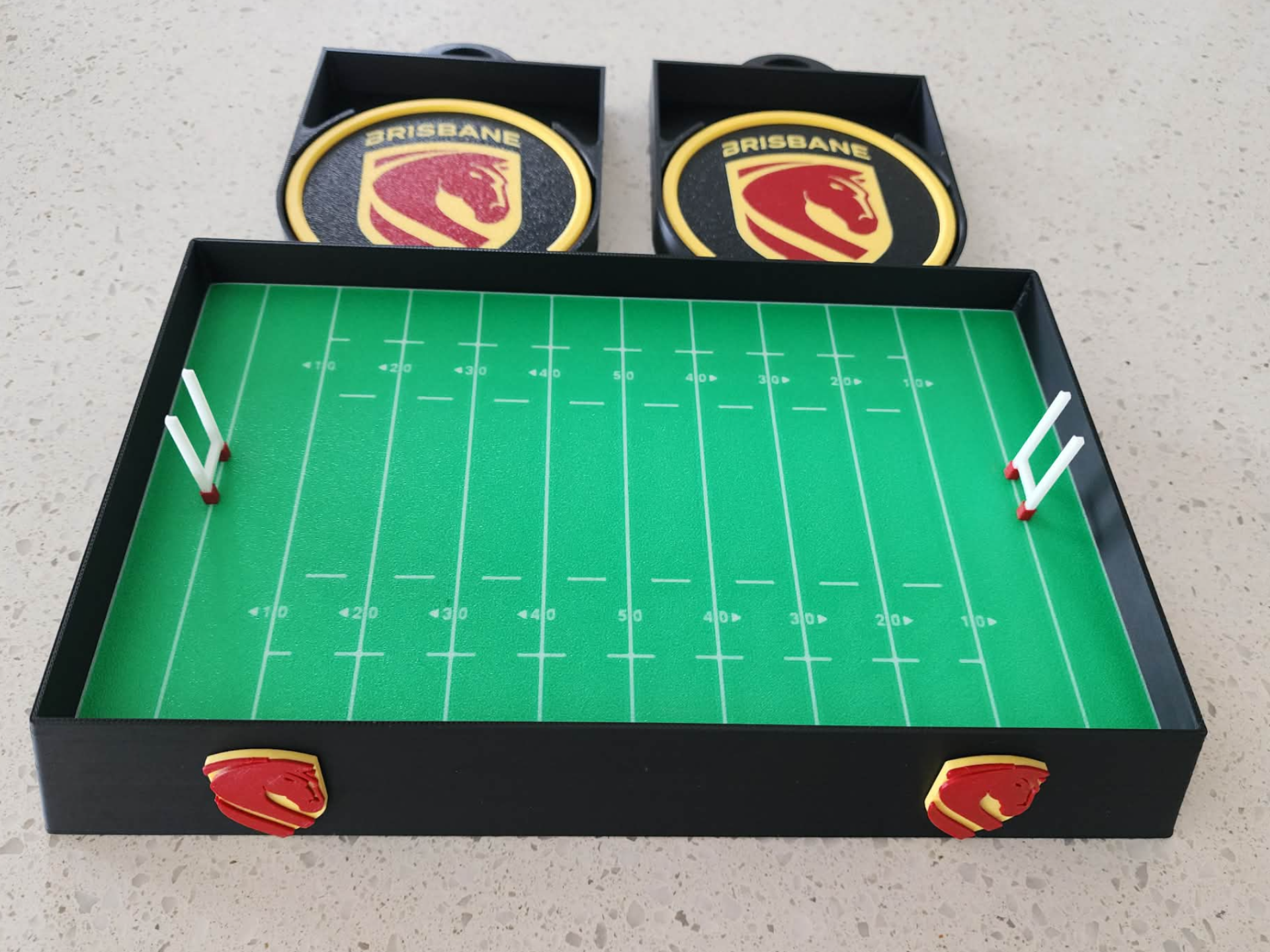 NRL Footy Field Tray + Modular Coaster - All Teams