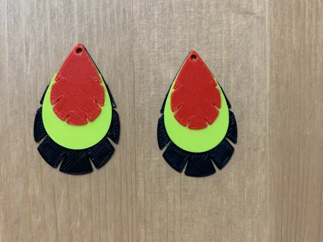 3 colour earrings