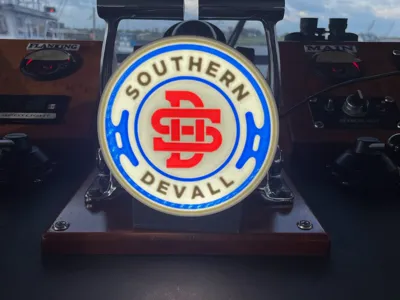 Angled back for company logo light box