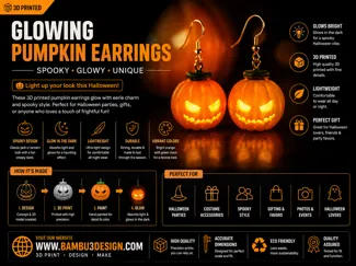 Glowing Pumpkin Earrings