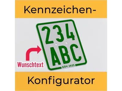 License Plate Configurator for Mopeds, Mofas, and Scooters