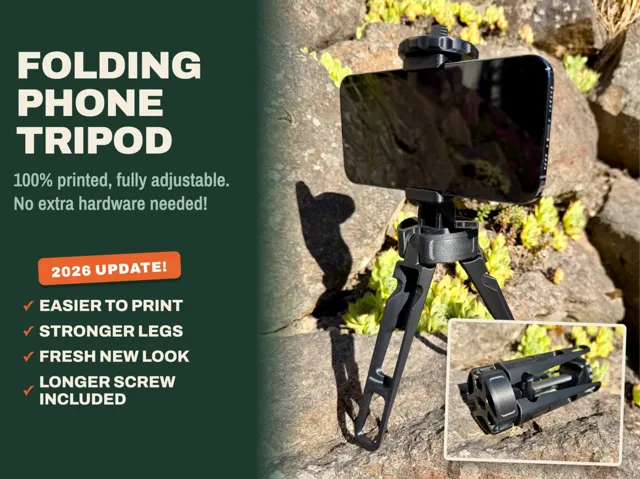 Folding Phone Tripod | 100% Printed (2026 Update!)