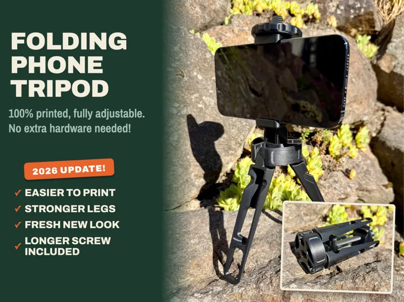 Folding Phone Tripod | 100% Printed (2026 Update!)