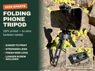Folding Phone Tripod | 100% Printed (2026 Update!)