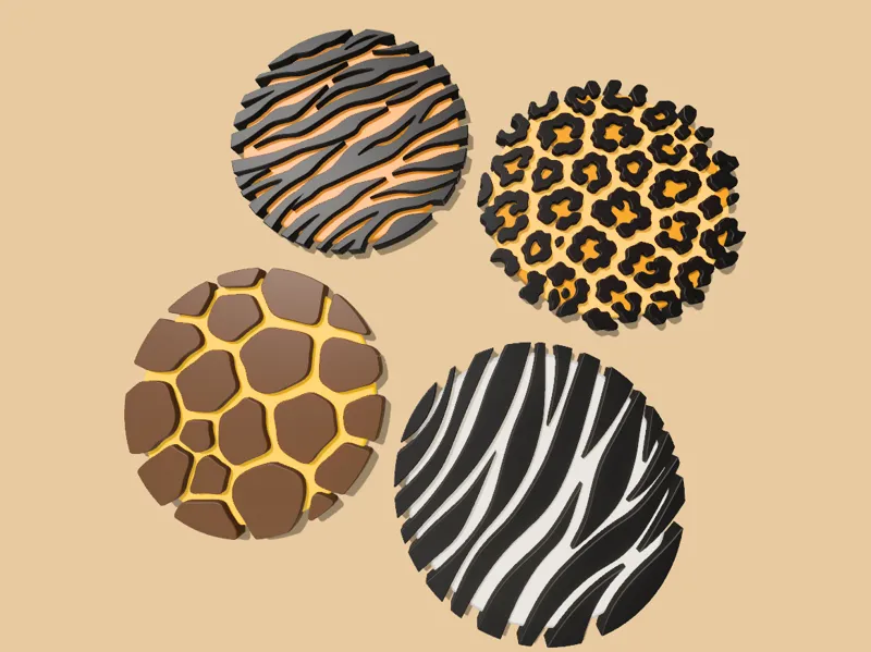 Animal Pattern Coaster Set