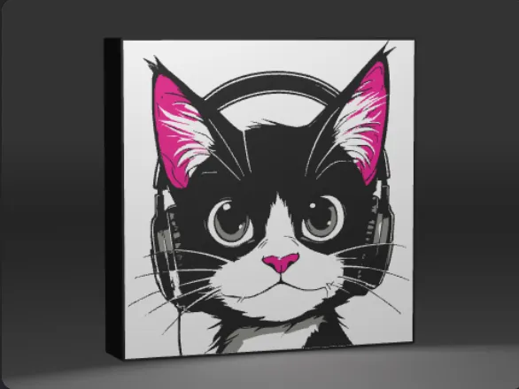 Lightbox Tuxedo Cat