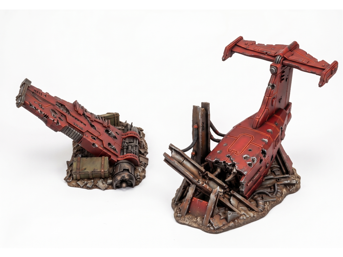 Crashed Space Dropship Wargaming Terrain 3D model