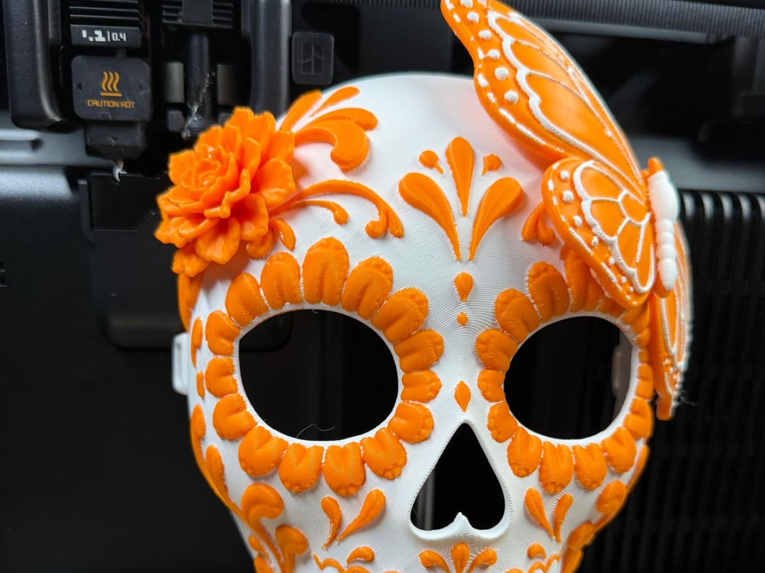 La Catrina – Maske mit Schmetterling und Blüten - 1