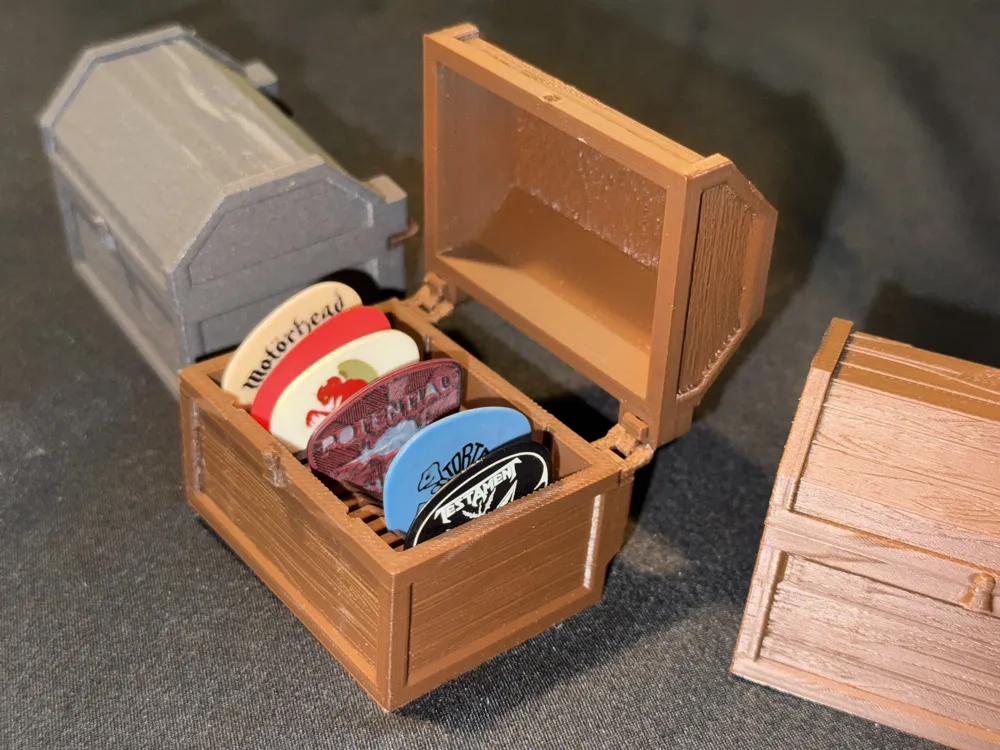 Wooden Chest: Container for Guitar Picks/etc - Free 3D Print Model ...