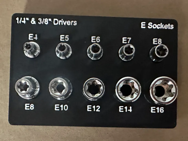 1/4 and 3/8 E - Sockets Gridfinity