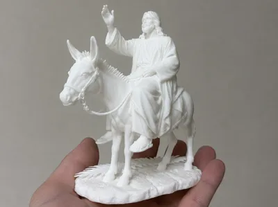 Jesus Riding the Donkey 3D Model Art