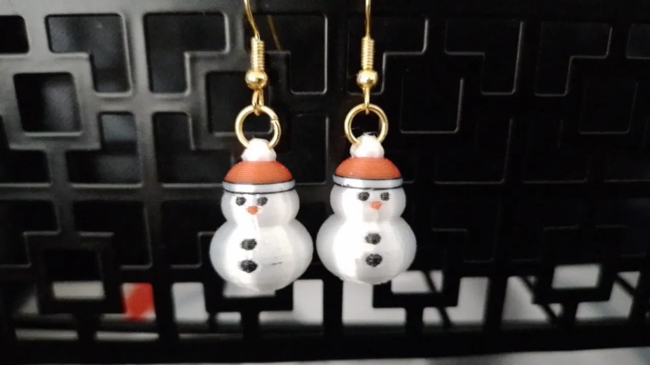 Weihnachts-Schneeman Ohrringe view 2